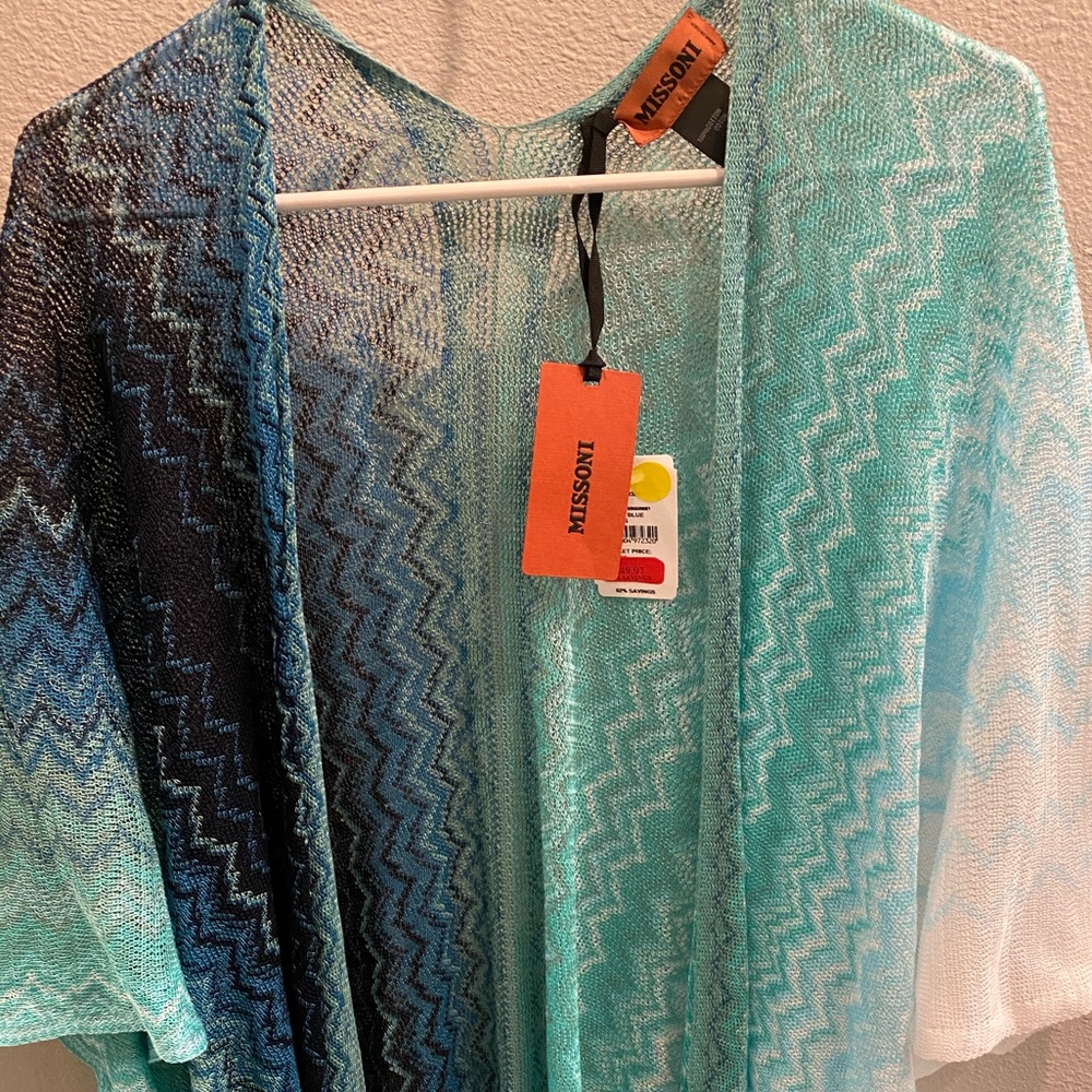 Missoni blue swim cover shawl